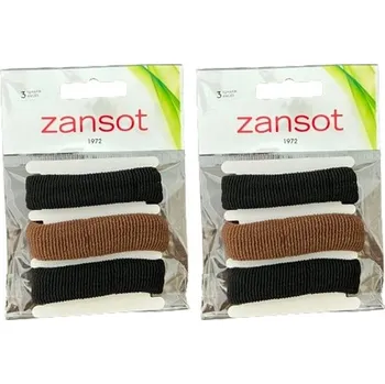 ZANSOT 2 × Elastické gumičky do vlasů, tkanina, černé + hnědé, 3 ks
