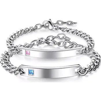 Náramek Titan Jewerly Náramky pro dva z chirurgické oceli Hilarius Stříbrný