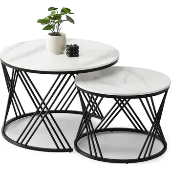 Křeslo Mebel Partner Rimini (bílý mramor + černá)