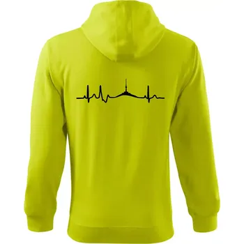 Pánská móda Ekg Jeseníky - Mikina s kapucí na zip trendy zipper - L ( Limetková )