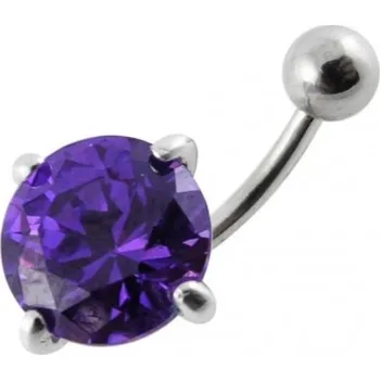 Piercing Šperky4U Stříbrný piercing do pupíku - zirkon 12 mm - BP01001-A