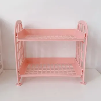 Psací stůl Multifunkční stojan na psací stůl s policemi | stolní organizér, držák - Růžová - 21x20x14cm