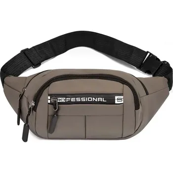 Pánská taška s velkou kapacitou na motorku | pánská taška, sportovní ledvinka - 804 kožená fólie khaki