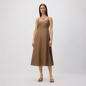 Dámské šaty Reserved - Midi šaty - pudrově hnědá - 918GA-98X - 918GA-98X-XXL