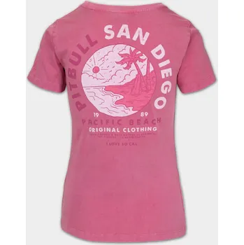 Dámské tričko PitBull West Coast Dámské triko Denim Washed PLANET SURF - růžové - PWC_DTDWPLNTSRF_PNK Velikosti: M
