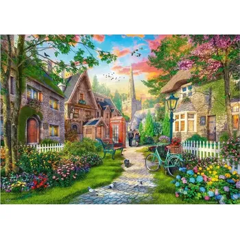 Puzzle RAVENSBURGER Puzzle Procházka venkovskou uličkou 1000 dílků