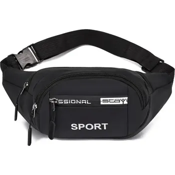 Pánská taška s velkou kapacitou na motorku | pánská taška, sportovní ledvinka - 801 kožená fólie černá