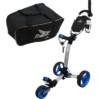 Golfový vozík Axglo TriLite 3-Wheel Trolley Grey/Blue SET Grey/Blue Manuální golfové vozíky