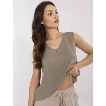 Dámská košile Halenka D73761M11218A khaki barva XXL