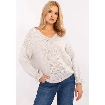 Dámský svetr Dámský svetr MI SW 64109.15X Světle šedý / béžový - FPrice světle šedá one size