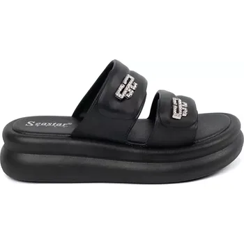 Dámské pantofle Komfortní černé dámské nazouváky platforma 39