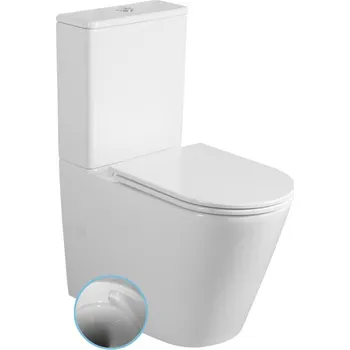 AVIS WC kombi, Vortex Rimless, spodní/zadní odpad, bílá PC106V