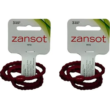 ZANSOT 2 × Pletené elastické gumičky do vlasů, červené, 3 ks