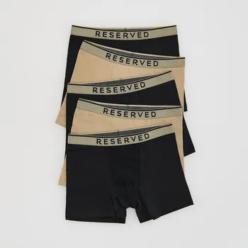 Dětská móda Reserved - Bavlněné boxerky 5‑pack - kávová - 592GC-84X - 592GC-84X-U11