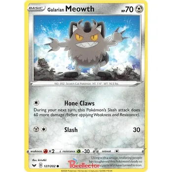 Sběratelská karetní hra Galarian Meowth 127/202 - Sword & Shield Typ karty: Reverse Holo