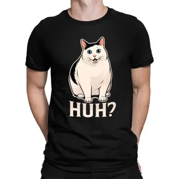 Žertovný předmět Huh? - bílá kočka - pánské tričko s potiskem- Tričkový.cz