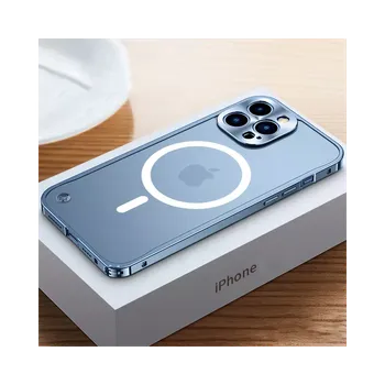 Pouzdro na mobilní telefon Kovový magnetický Magsafe kryt na Apple iPhone 11, modrý