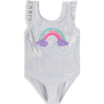 Kojenecké plavky LEMON EXPLORE Dětské plavky jednodílné s volánkem WL5 98 ŠEDÁ