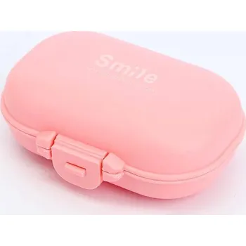 Dávkovač léků Přenosný dávkovač léků | Cestovní lékovka, pilulkový box - Růžová