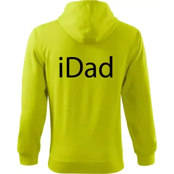 Pánská mikina iDad - Mikina s kapucí na zip trendy zipper - XL ( Limetková )
