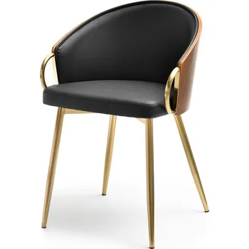 Křeslo Mebel Partner Elviria K (ořech tmavý + zlatá)