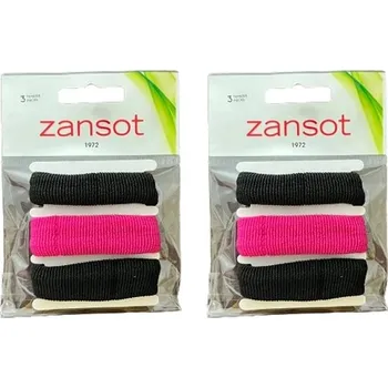 ZANSOT 2 × Elastické gumičky do vlasů, tkanina, černé + červené, 3 ks