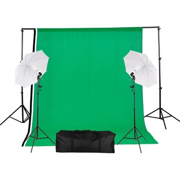 Fotoateliérová technika Fotostudio Set - 2x deštník, 3x plátno