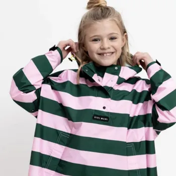 Pláštěnka VIVI MARI Dětský kabát do deště Bolt stripes Green/rose Velikost: 7-9y