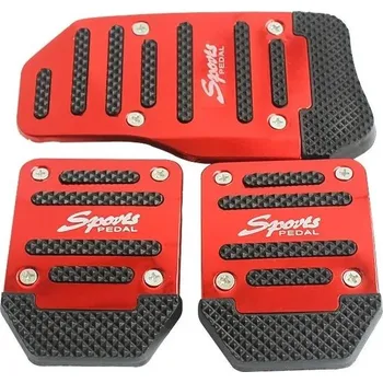 Pedál na kolo Hliníkové protiskluzové sportovní pedály auta | autopedály, kryty pedálů - Manuální červená sada