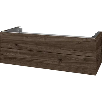 Deska pod umyvadlo Dřevojas Doplňková skříňka pod desku DSD SZZ2 120 (výška 40 cm) - D25 Teak / D25 Teak