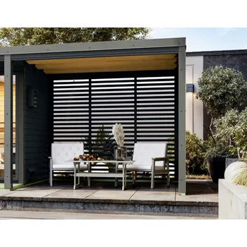 Sauna KARIBU HOLZTECHNIK přístavek k sauně ARES včetně lamelových stěn (36436) antracit LG4623