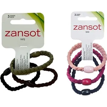 ZANSOT 2 × Pletené elastické gumičky do vlasů, vícebarevné, 3 ks