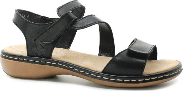 RIEKER 659C7-00 black, dámské sandály
