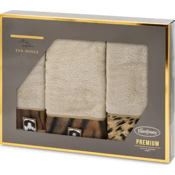 Ručník BAVLNĚNÝ RUČNÍK EVA MINGE23 SADA 1KS 30X50CM, 1KS 50X90CM, 1KS 70X140CM BÉŽOVÁ