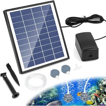 Fapiere Solární provzdušňovač jezírka – 6 W, až 1,2 l/min výkon, bezdrátový provoz 6 W (bez baterie)