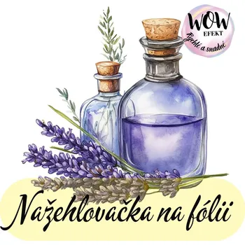 Nažehlovačky na fólii Nažehlovačka na fólii, LEVANDULE lahvičky, 8,7x9,1cm /ks