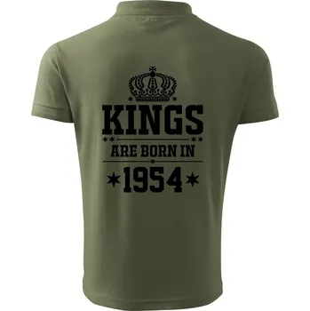 Pánská košile Kings are born in 1954 - Polokošile pánská Pique Polo 203 - S ( Khaki )