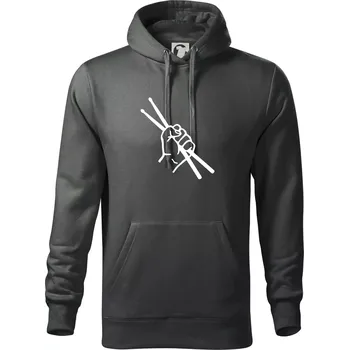 Pánská mikina Paličky ruka - Mikina pánská Cape s kapucí - 5XL ( Tm. břidlice (šedozelená) )