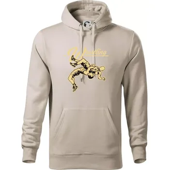 Pánská mikina Wrestling v boji - Mikina pánská Cape s kapucí - 4XL ( Ledově šedá )