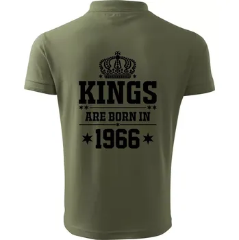 Pánská košile Kings are born in 1966 - Polokošile pánská Pique Polo 203 - 2XL ( Khaki )