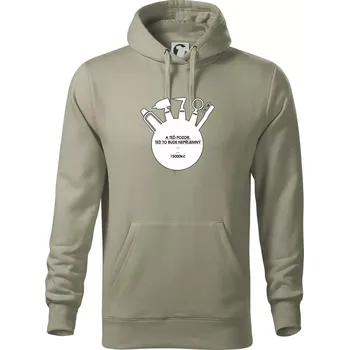 Pánská mikina U zubaře teď to bude nepříjemný - Mikina pánská Cape s kapucí - 5XL ( Light khaki )