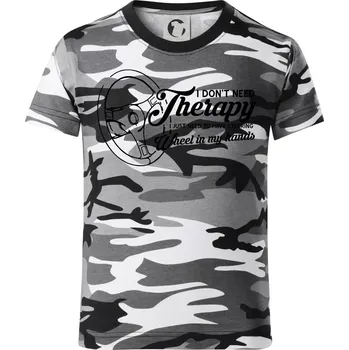 Chlapecké tričko I don't need therapy wheel in my hands (vedle sebe) - Dětské maskáčové triko - 122 cm/6 let ( Šedý maskáč )