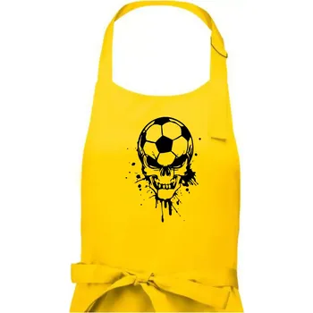 Kuchyňská zástěra Fotbal lebka splash - Pánská zástěra na vaření - Univerzální velikost ( Žlutá )