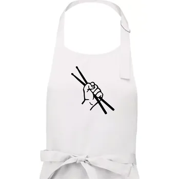 Kuchyňská zástěra Paličky ruka - Pánská zástěra na vaření - Univerzální velikost ( Bílá )