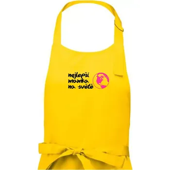 Kuchyňská zástěra Nejlepší mamka na světě - Dámská zástěra na vaření - Univerzální velikost ( Žlutá )