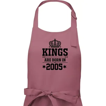Kuchyňská zástěra Kings are born in 2005 - Pánská zástěra na vaření - Univerzální velikost ( Starorůžová )