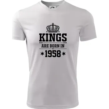 Pánské tričko Kings are born in 1958 - Pánské triko Fantasy sportovní (dresovina) - XL ( Bílá )