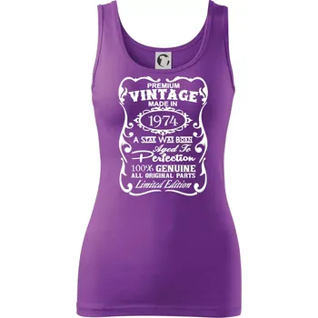 Dámské tričko Vintage Etiketa - 1974 - Dámské tílko - XL ( Fialová )