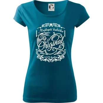 Dámské oblečení Vintage nejlepší babička 100% kvalita - Dámské triko Pure - XL ( Petrolejová )