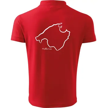Pánská košile Mallorca - obrys ostrova - Polokošile pánská Pique Polo 203 - 5XL ( Červená )